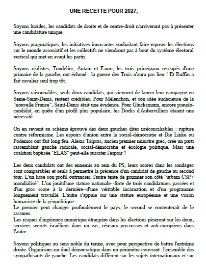 Publication Archipel Patrick Salez une recette pour 2027